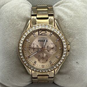 Fossil Riley ES2811 Women's Gold Stainless Steel Analog Dial Quartz Watch AEA434